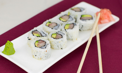 Yellowtail and Avocado Sushi Roll