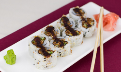 Salmon Skin & Cucumber Sushi Roll